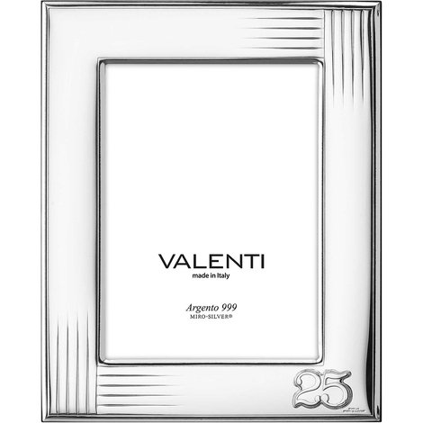 Cornice in argento con graffi e anniversario 25 V.