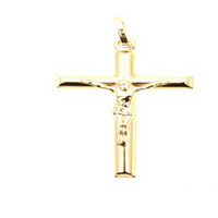 croce liscia in oro giallo 9 kt