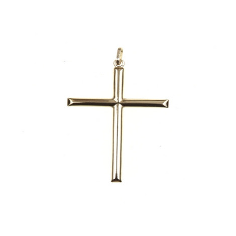 Croce liscia in oro giallo 9 kt
