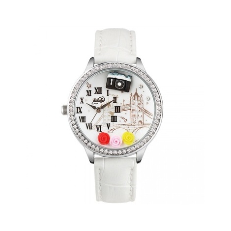 Orologio analogico bianco con fantasia Londra