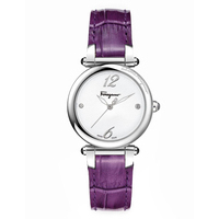orologio da donna in acciaio con cint. in pelle