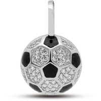 charms pallone sarnioro in argento 925 e pietre