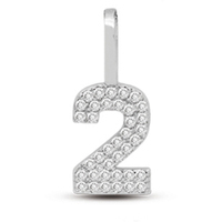 charms numero 2 sarnioro in argento 925 e pietre