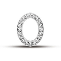 charms lettera o sarnioro in argento 925 e pietre