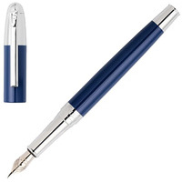 penna stilografica festina in acciaio silver e blu