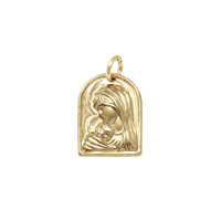 medaglia sacra con madonna in oro giallo