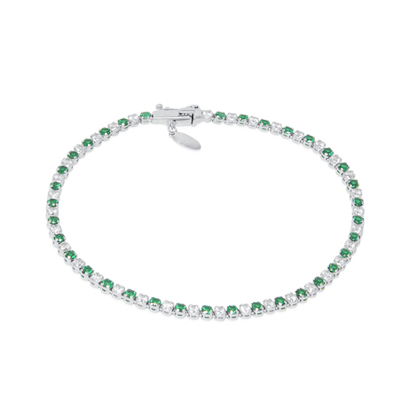 Bracciale tennis in oro bianco18kt e zirconi