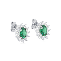 orecchini in oro bianco con zircone smeraldo