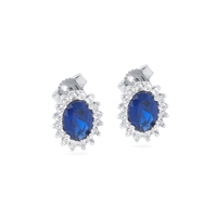 orecchini in oro bianco con zircone zaffiro