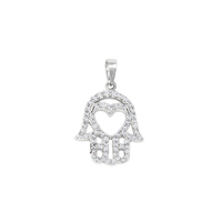ciondolo in oro bianco 18kt con zirconi