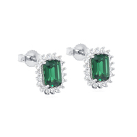 orecchini in oro bianco con zircone smeraldo