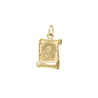 medaglia sacra pergamena in oro giallo