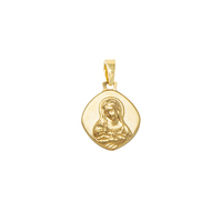 medaglia sacra con madonna e cristo in oro giallo