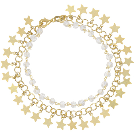 BRACCIALE DONNA CON PIETRE E STELE PENDENTI