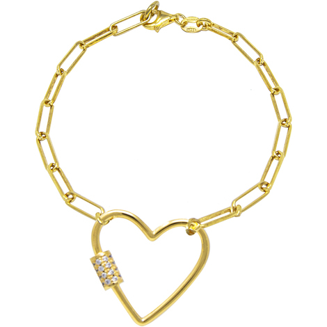 Bracciale in argento con cuore