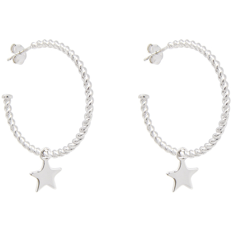 ORECCHINI CERCHIO CON PENDENTE STELLA