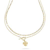 gircollo con quadrifoglio in argento 925 gold