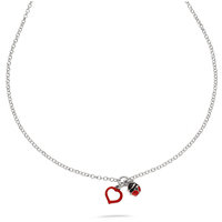 girocollo bimba cuore e coccinella in argento 925
