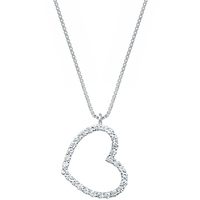 girocollo cuore in oro bianco e diamanti 