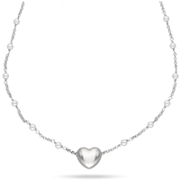girocollo donna con perle e cuore in argento 925