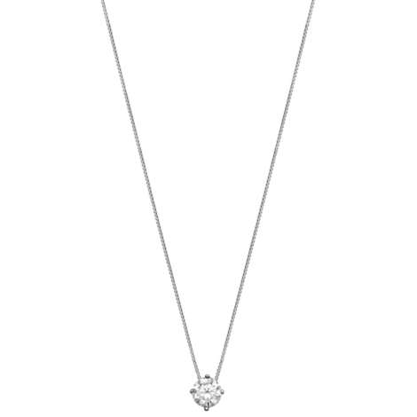 Girocollo donna punto luce oro bianco 9kt e zirc.