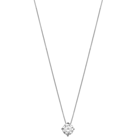 Girocollo donna punto luce oro bianco 9kt e zirc.