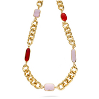 girocollo evita in ottone con cristalli colorati