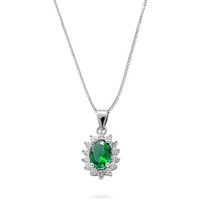girocollo in argento925 e cristallo color smeraldo