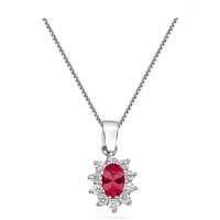 girocollo in oro 9kt con pendente zircone rubino