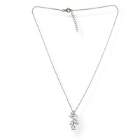 girocollo in ottone e pendente con zirconi bianchi