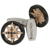 gemelli aragonesi in acciaio bicolore e zirconi