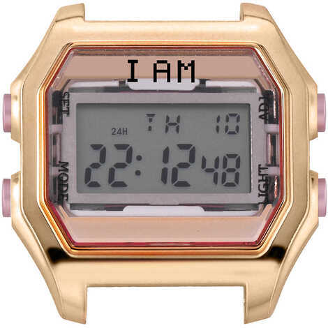 Cassa watch digitale color oro rosa e vetro rosa