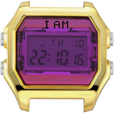 Cassa watch digitale color oro e vetro fucsia