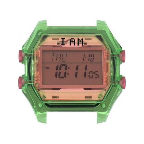 Cassa watch digitale di colore verde e vetro rosa