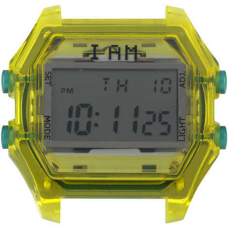 Cassa watch digitale giallo e vetro grigio