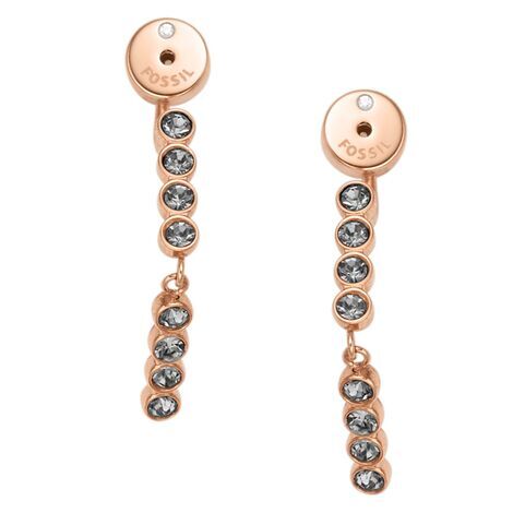 Orecchini donna in acciaio rose gold con cristalli