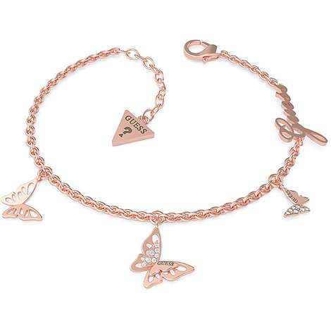 Bracciale farfalla Guess in acciaio rosè