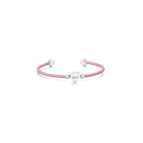 BRACCIALE RAINBOW CUORE SS COTONE ROSA CHIARO