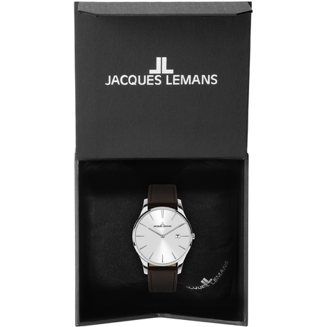 JACQUES LEMANS Orologio Analogueico Quarzo Uomo con Cinturino in Pelle 42-6.1B