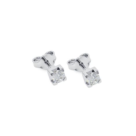 Orecchini punto luce in oro con diamante 0,38Ct