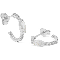 orecchini a semicerchio in oro 9 kt con zirconi