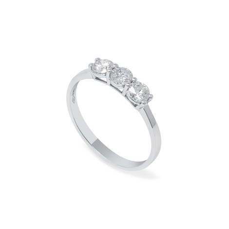 Anello Trilogy in oro bianco con diamante 0,55Ct