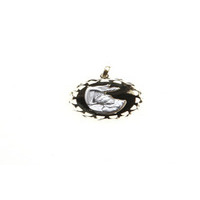 medaglia sacra bicolore in oro 9 kt