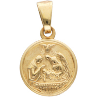 medaglia sacra in oro giallo 9 kt