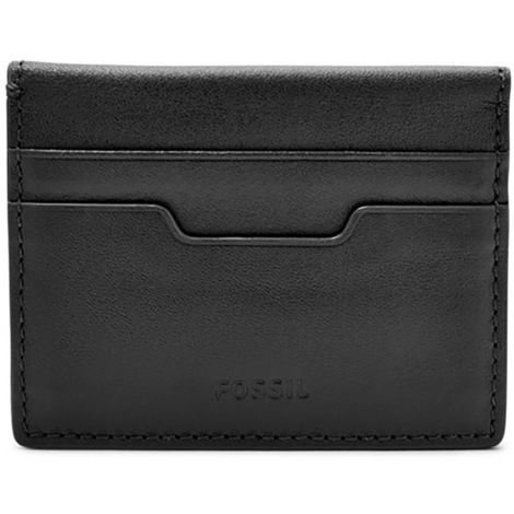 Porta carte magnetico Fossil in pelle nera