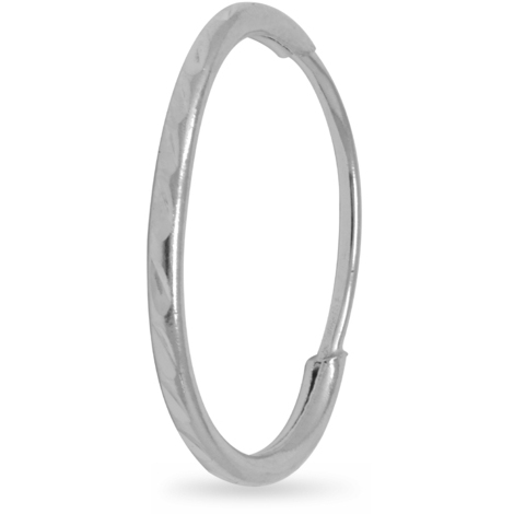 Mono orecchino cerchio in oro bianco 9 Kt