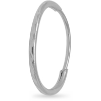 mono orecchino cerchio in oro bianco 9 kt