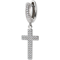 monorecchini amen in aregnto con croce e zirconi 