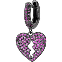 monorecchini amen in argento con cuore e zirconi 