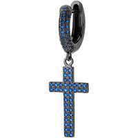 monorecchino amen in argento con croce e zirconi 